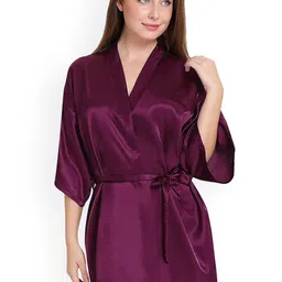 Xs and Os Satin Shawl Collar Neck Robe-picture-44