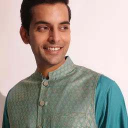 Fabindia Block Printed Nehru Jacket image 2