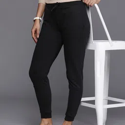 Allen Solly Woman Women Solid Custom Fit Pure Cotton Joggers-image-30