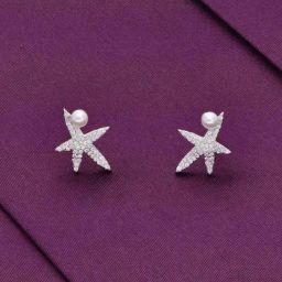 Kai Jewel Sterling Silver Shining Starfish Casual Stud Earrings for Women-image-52