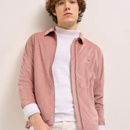 The Bear House Pink Polyester Regular Fit Textured Casual Jacket-picture-38