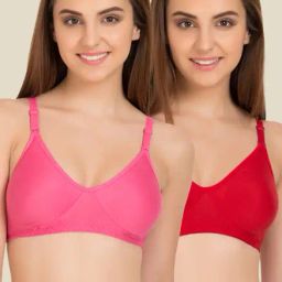 Tweens Pink & Red Non Padded Bra (Pack Of 2)-picture-45