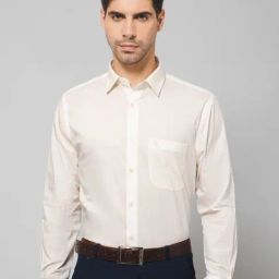 Cantabil Off White Cotton Regular Fit Shirt-picture-0