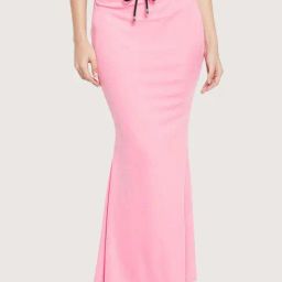 Secrets By ZeroKaata Pink Plain Saree Shapewear-image-30