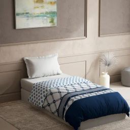 DDecor Stripes Blue 145 TC Cotton Single Reversible Quilt-picture-31