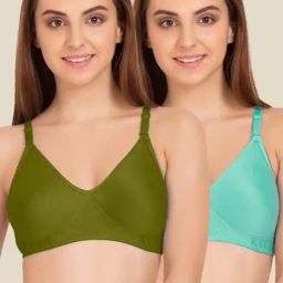 Tweens Olive & Turquoise Non Padded Bra (Pack Of 2)-image-64