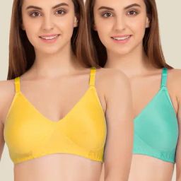 Tweens Yellow & Turquoise Non Padded Bra (Pack Of 2)-image-57