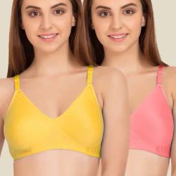 Tweens Yellow & Peach Non Padded Bra (Pack Of 2)-image-56