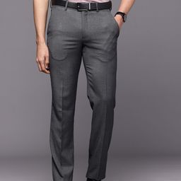 Louis Philippe Men Checked Slim Fit Formal Trousers-picture-26