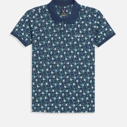 Allen Solly Junior Boys Navy Printed Polo T-Shirt-image-88