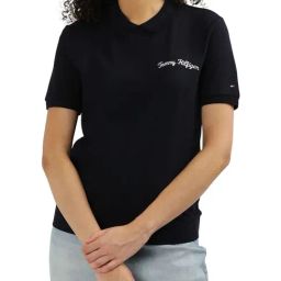 Tommy Hilfiger Blue Logo Regular Fit Polo T-Shirt-picture-33