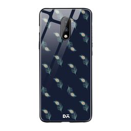 DailyObjects Navy Blue Feathers OnePlus 7 Glass Case-46