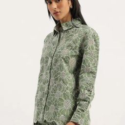 United Colors of Benetton Green Embroidered Casual Shirt-picture-39