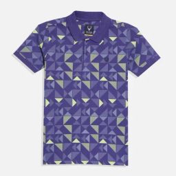 Allen Solly Junior Boys Purple Cotton Printed Polo T-Shirt-picture-39