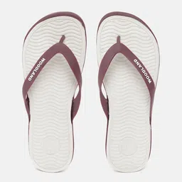 Woodland Men Burgundy & Off White Textured Thong Flip-Flops-image-95
