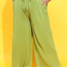 Oxolloxo Plus Size Green Regular Fit Mid Rise Pants-image-41