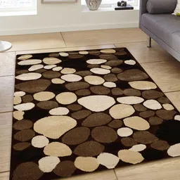 PRESTO Brown & Beige Printed Hand-Tufted Anti-Skid Woolen Carpet-26
