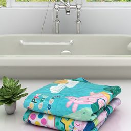 Athom Trendz Set Of 2 Peppa Pig Kids Printed 350 GSM Cotton Bath Towels-image-93