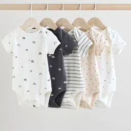 NEXT Infant Kids Pack Of 5 Printed & Striped Bodysuit-picture-19