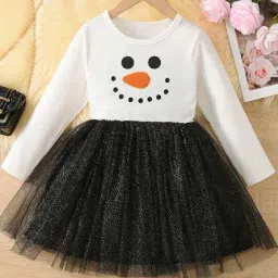 Bolly Lounge Girls White Cotton Regular Fit Floral Party Dress-picture-23
