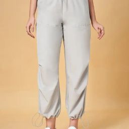People by Pantaloons Grey Mid Rise Joggers-image-8