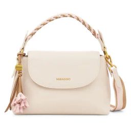 Miraggio Vanilla Textured Medium Satchel-33