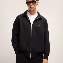 The Bear House Black Cotton Regular Fit Texture Jacket-picture-20