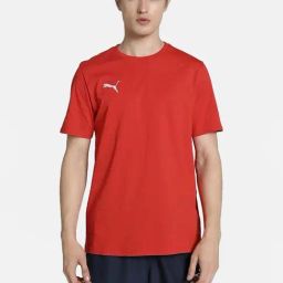 Puma Red & White Cotton Regular Fit Sports T-Shirt-image-89