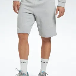 Reebok Grey Cotton Regular Fit Printed Sports Shorts-image-84