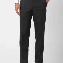 Van Heusen Black Regular Fit Checks Trousers-image-42