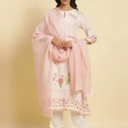 W Pink Woven Pattern Dupatta-picture-48