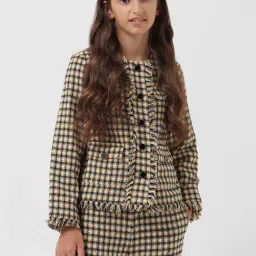 VERO MODA GIRL Multicolor Checks Full Sleeves Jacket-image-17