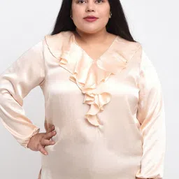 sindrellastorie Champagne Ruffles Satin Regular Top-image-73