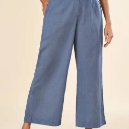 Akkriti by Pantaloons Blue Cotton Culottes-image-1