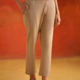 Jaipur Kurti Beige Solid Woolen Pants-image-55