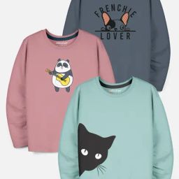 HELLCAT Boys Multicolor Printed Full Sleeves T-Shirt (Pack Of 3)-picture-5