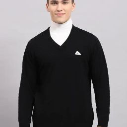 Monte Carlo Black Regular Fit Self Pattern Pullover-image-27