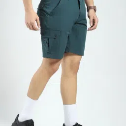 Rock.It Teal Polyester Lycra Regular Fit Solid Shorts image 3