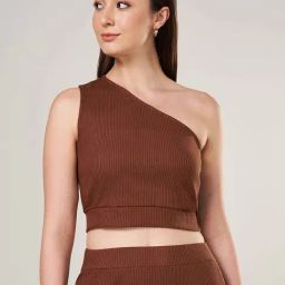 People by Pantaloons Brown Self Pattern Top-image-38