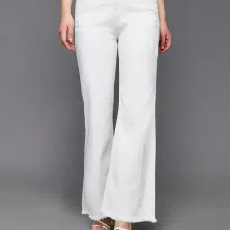 Miss Chase White Flared Fit High Rise Stretchable Jeans-image-97