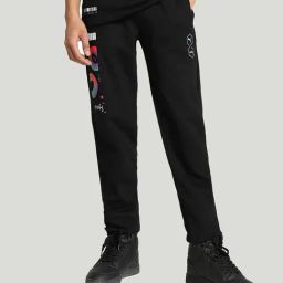 Puma x one8 Black Slim Fit Cotton Trackpants-image-29