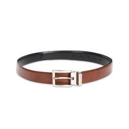 Louis Philippe Brown Leather Reversible Belt for Men-image-37