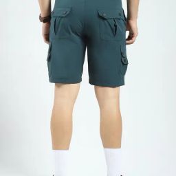 Rock.It Teal Polyester Lycra Regular Fit Solid Shorts image 2