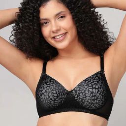 Clovia Black Regular Fit Self Pattern Bra-image-85