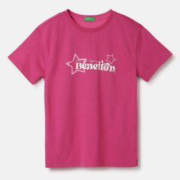 United Colors of Benetton Girls Typography Printed Pure Cotton T-shirt-image-33