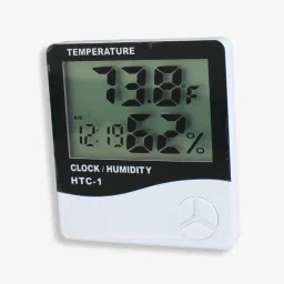 HTC-1 Digital Hygrometer Thermometer Humidity Meter with Clock LCD Display image 2