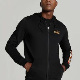 Puma Black Cotton Slim Fit Hooded Sweatshirt-picture-12