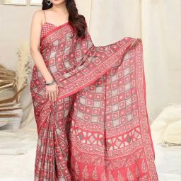 MIRCHI FASHION Coral Printed Saree With Unstitched Blouse-picture-42