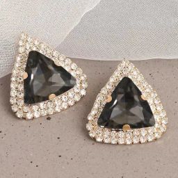 Sohi Gold Plated Designer Stone Party Stud Earrings-19