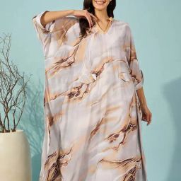 The Kaftan Company Grey Printed Kaftan-picture-23